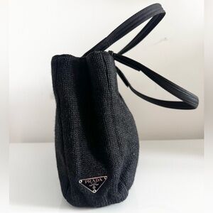 Prada Black Knit Shoulder Bag